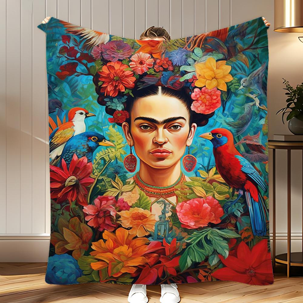 Классическая художница Фрида Кало Плед Мягкий Коралловый Флис 310 г/м² Пушистый Теплый Плед для Дивана Кровати Дивана Декора Спальни