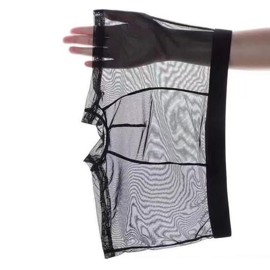 Мужские трусы-боксеры, летние ультратонкие сетчатые шорты-трусы средней посадки, U-образные сексуальные трусики