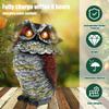 1/2Pcs Solar Owl Decoy Resin Pigeon Deterrent Owl Statue with Flashing Eyes and Rotating Head Garden Bird Scarer for Yard Lawn