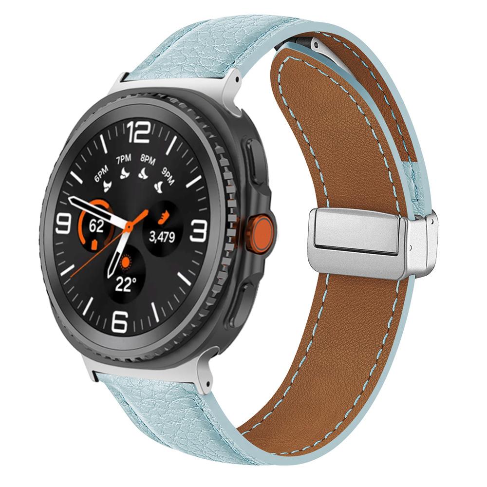 Кожаный ремешок для Samsung Galaxy Watch 8 44мм 40мм 8 Classic 46мм Аксессуар для умных часов Galaxy Ultra 47мм 2025 Магнитный ремешок