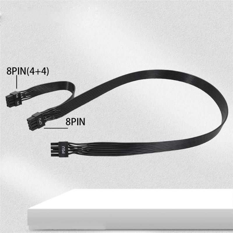 Прочный кабель питания CPU 8-pin на двойной 8-pin (4+4) длиной 80 см для продвинутых игровых систем