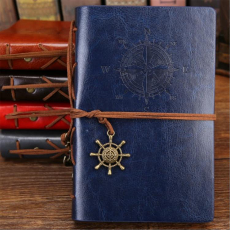 Retro Notebook Travel Journal Leather Soft Cover with Replaceable Cowhide Inner Pages Notebook and Notebooks A7