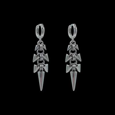 Серьги-капли из нержавеющей стали с заклепками-конусами, креативные панк-украшения в виде пуль