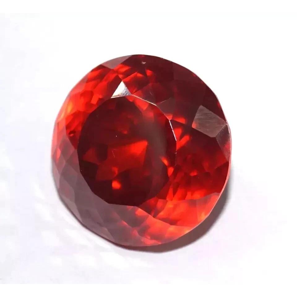 VVS Natural Brazilian Red Zircon Best 100 Ct Round Cut Certified Loose Gemstone