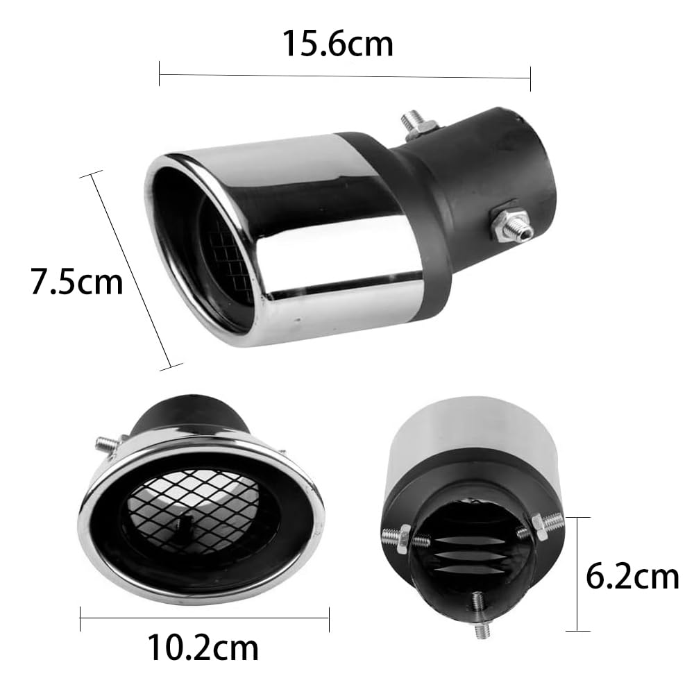 Srasakan Car Muffler Cutter, Downward Facing, 2.5 Inch Diameter, Exhaust Tip, Stainless Steel, Diagonal