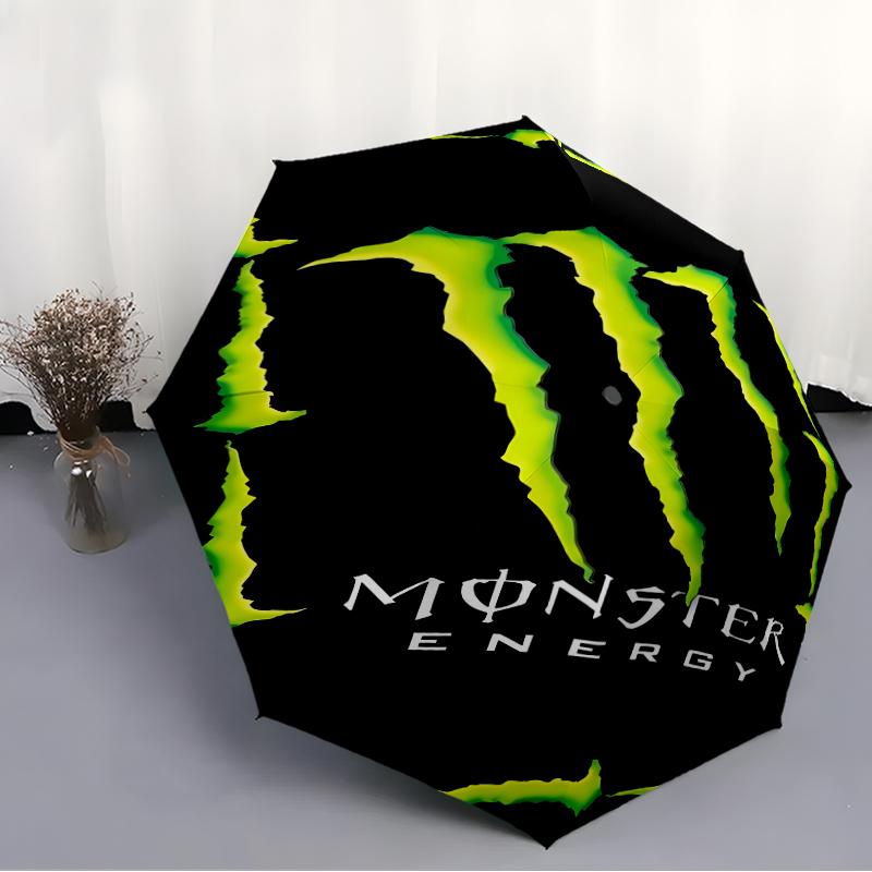 Printed Monster Energy LOGO Printed Folding Umbrella,Outdoor,Leisure,And Travel Umbrella,Durable Umbrella Fabric,Birthday And Holiday Gift