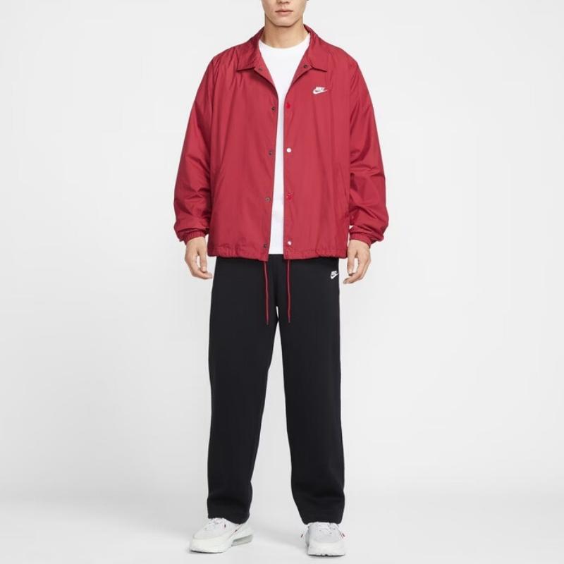 Nike Клубные куртки Мужские 613 Темно-красный/Белый Воротник Умеренный Инструктор FN3317-613