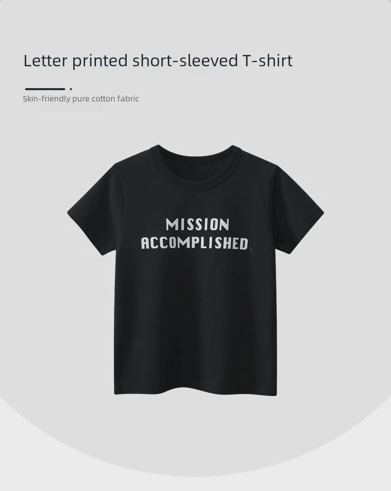 Футболка с короткими рукавами для детей 27Kids в корейском стиле - летняя коллекция 2025 года для мальчиков