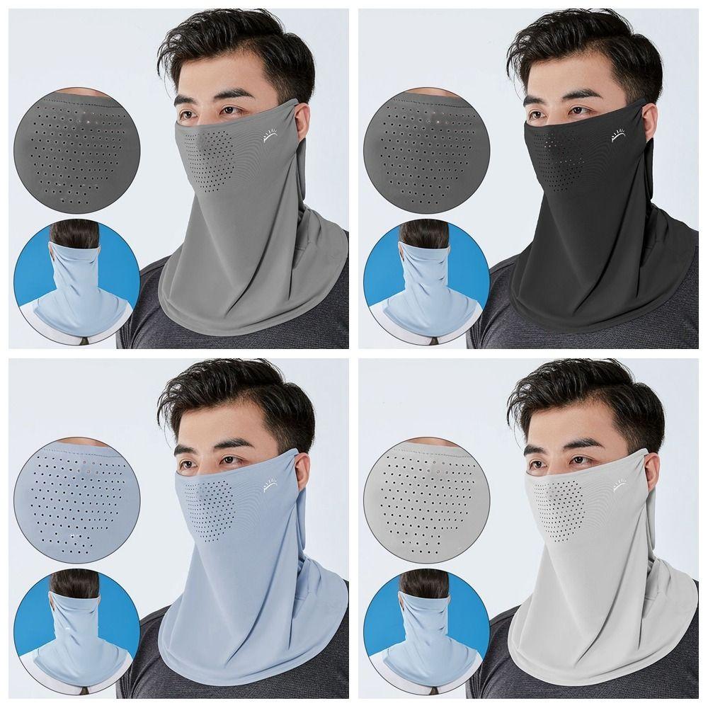 Summer Face Scarves Face Cover Solid Color Sunscreen Face Scarf Breathable Neck Wrap Cover Golf