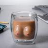 2 Pcs Sexy Female Chest Double Layer Glass Cup Funny Home Office Drinking Glassware Bar Restaurant Unique Cafe Cocktail Beer Mug