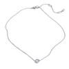 Yhpup Stainless Steel Chic Shiny Cubic Zirconia Round Drop Necklace for Women Delicate Fashion Korean Collar Jewelry Waterproof