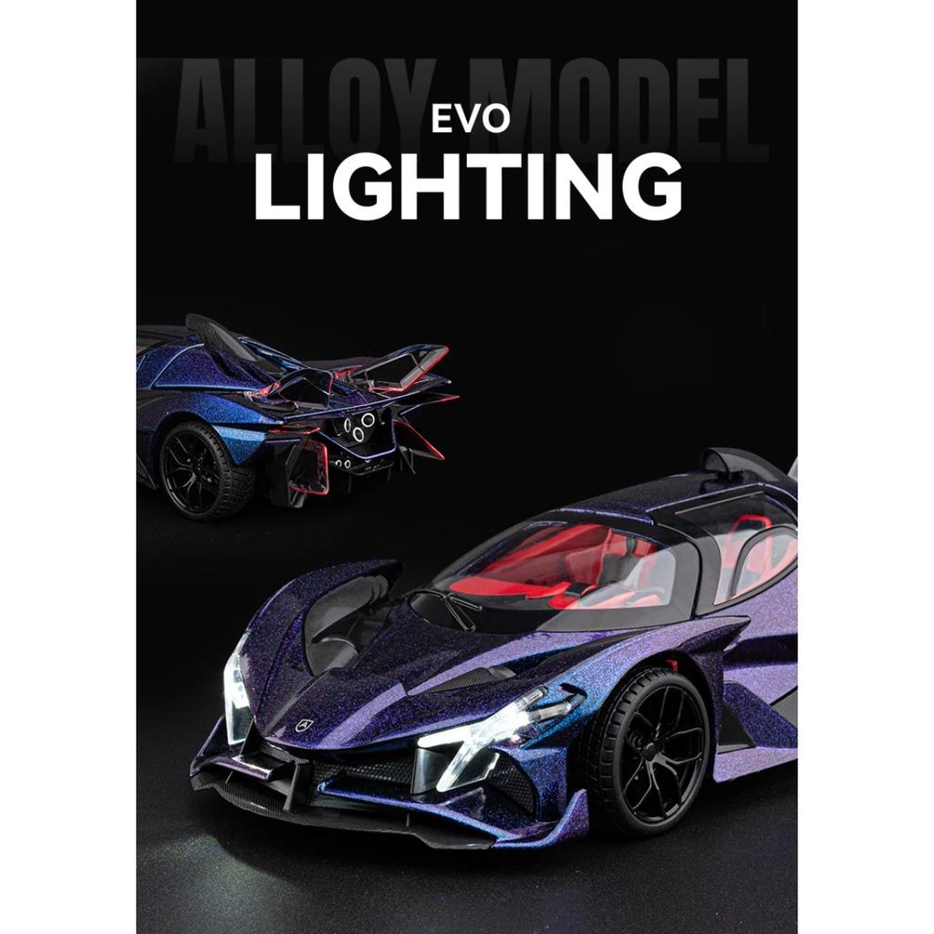 1/18 Apollo Project EVO Сплав Концепт Спортивный Автомобиль Модель Литые Металлические Трековый Гоночный Автомобиль Транспортные Средства Модель Звук Свет Детские Игрушки Подарок