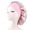 Floral Print Nightcap Women Satin Night Sleep Satin Hair Bonnet Silk Head Cover Wide Elastic Band