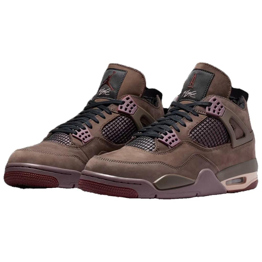A Ma Maniére x Jordan Air Jordan 4 Нескользящие Устойчивые к истиранию Средние винтажные баскетбольные кроссовки Унисекс Коричневые IF3102-200