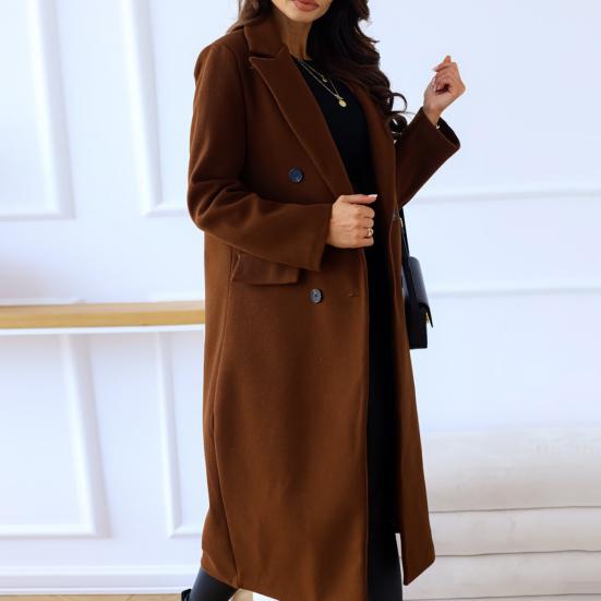 Осеннее пальто на пуговицах одевается элегантное женское зимнее пальто против морщин для повседневного ношения
