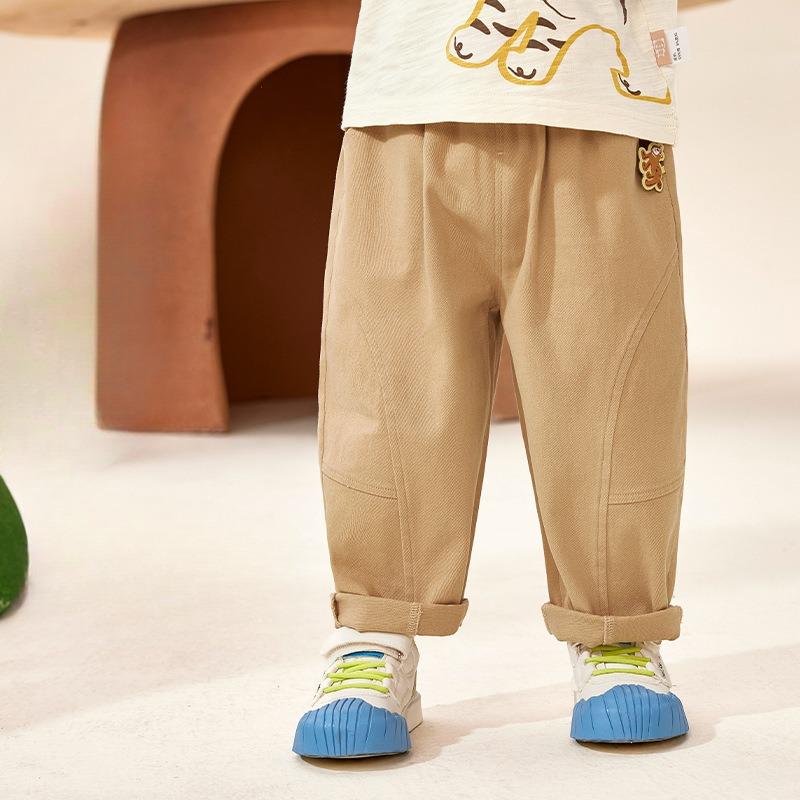 Весна и осень Новые детские свободные универсальные повседневные тканые брюки