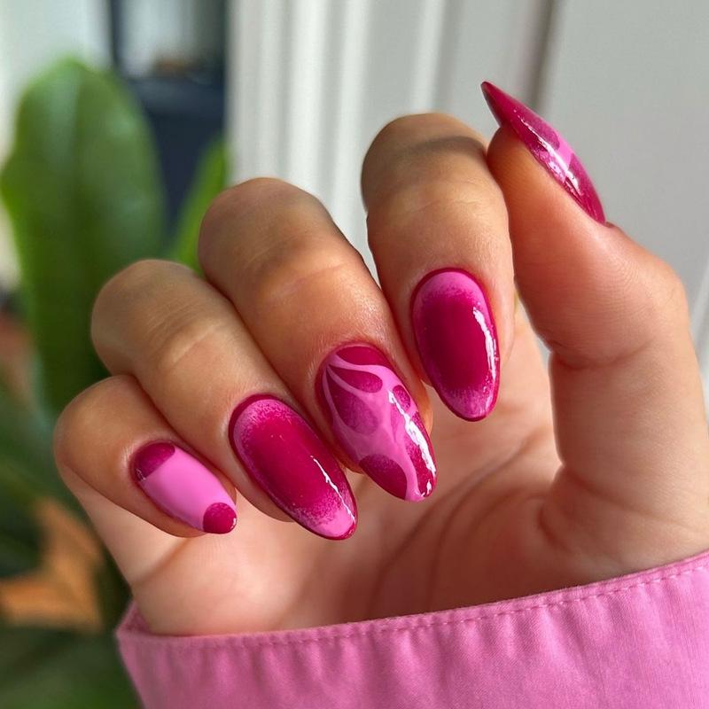 Европейские и американские градиентные персиковые балетные типсы для коротких ногтей