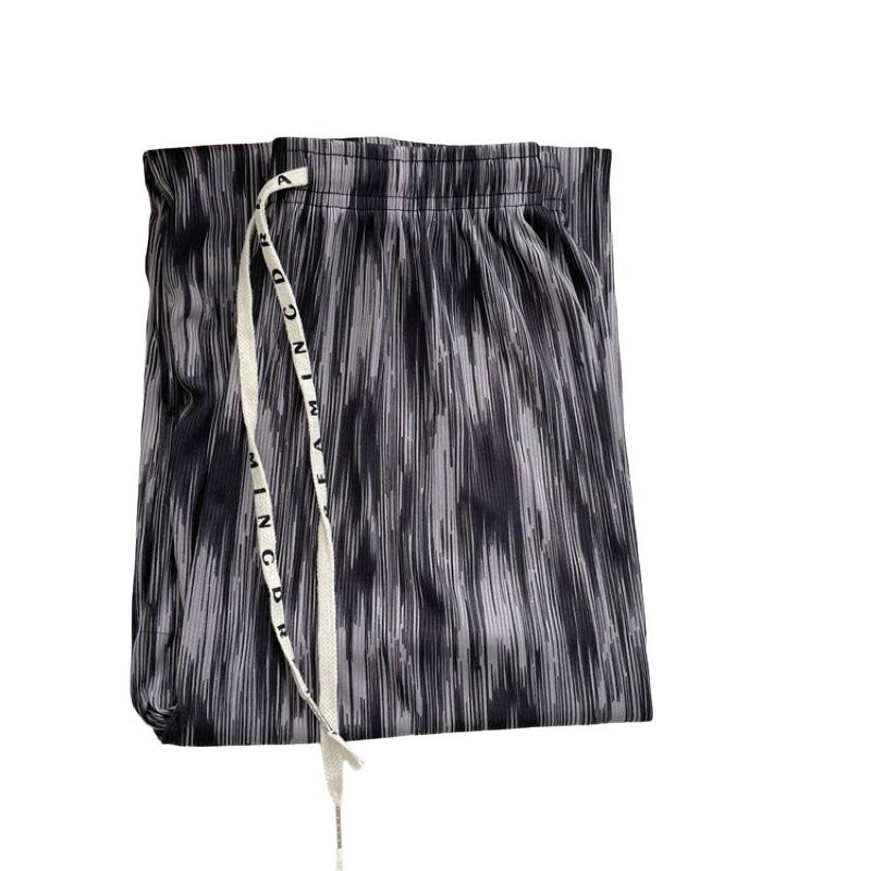 1 шт., свободные брюки из ледяного шелка на завязках, повседневный стиль, эластичная резинка на талии, весна-лето, пижама, облегающая домашняя одежда, окрашенная в технике тай-дай