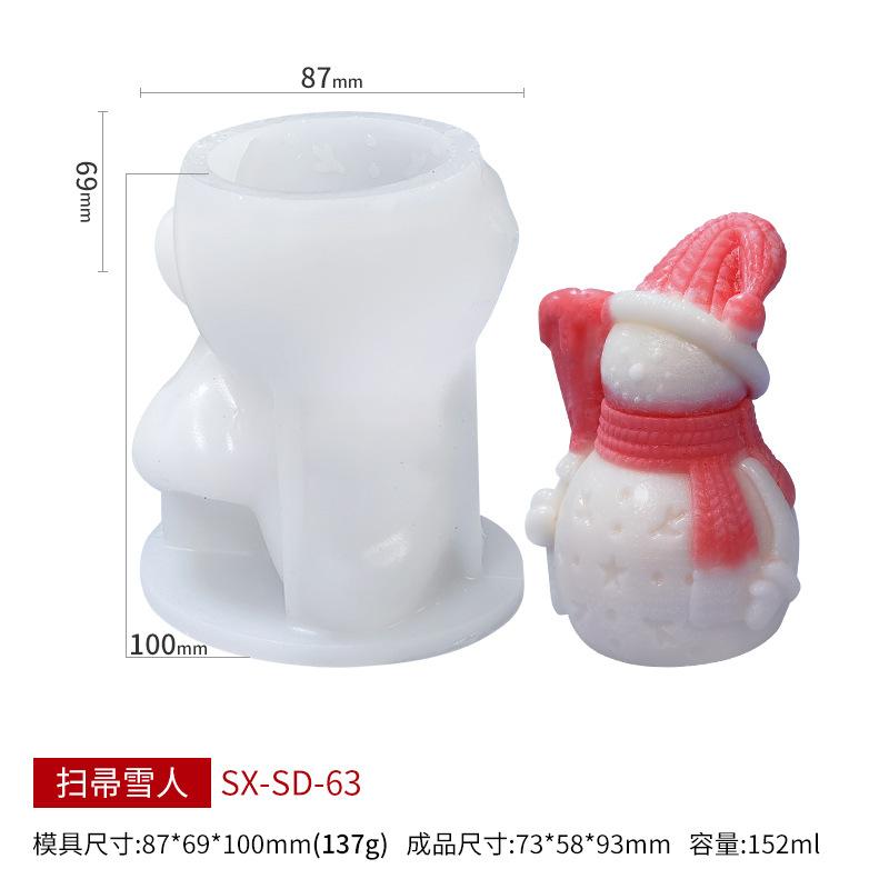2025 New Christmas Elk Hat Snowman Silicone Candle Mold Handmade Christmas Snowman Aromatherapy Resin Mold DIY Party Gift