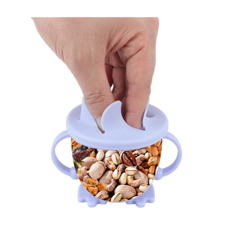 1 Pcs Snack Bowl Silicone Snack Cup Anti-falling And Leak-proof Snack Box With Handle Storage Cup High Temperature Resistance