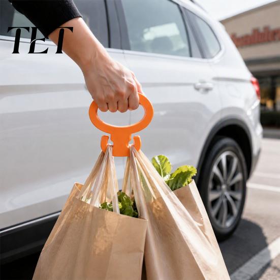Lightweight Portable Bag Hanger 3D Printed Grocery Shopping Carrier Holder Handle for Plastic Supermarket Gadget Bags, Heavy Duty with Ergonomic Grip