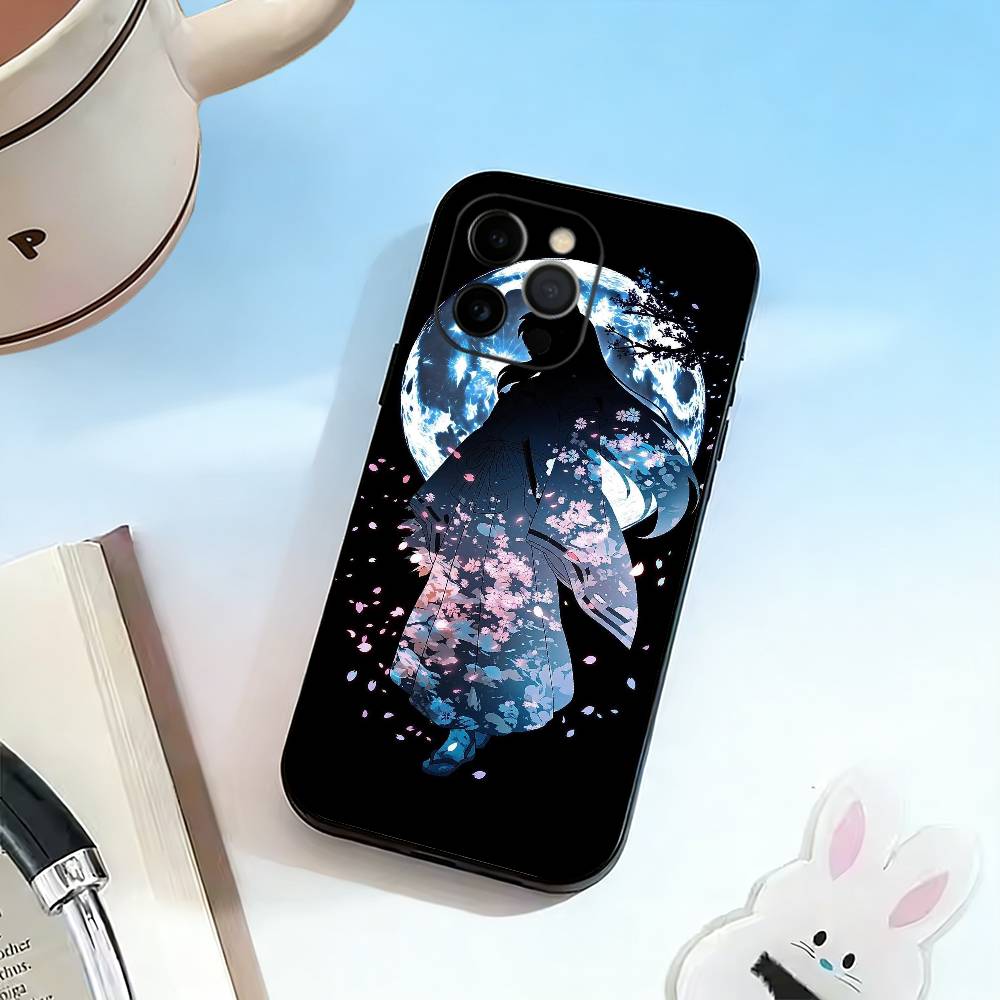 S-Sesshomaru Inuyasha Anime Phone Case For iPhone 17,16,15,14,13,12,11 Plus,Pro Max,XS,Soft Silicone Black Cover