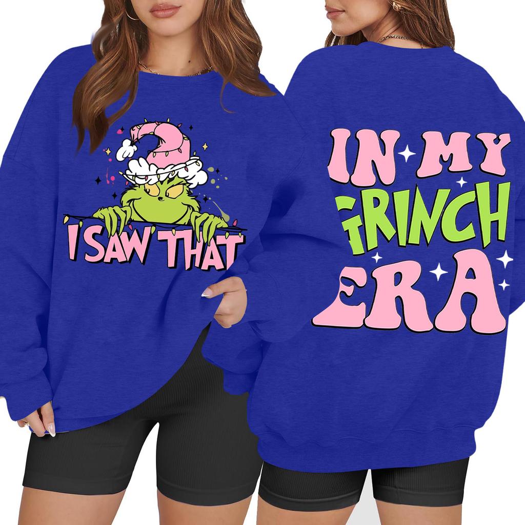 Women's Casual Fashion Long Sleeve Christmas Printed Round Neck Sweatshirt Top