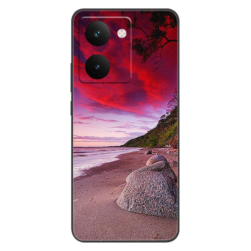 For Realme P3 Ultra 5G Fashion Popular Cover Anti-fingerprint Soft Silicone Back Cover For Realme P3 Ultra Beach Scenery Funda