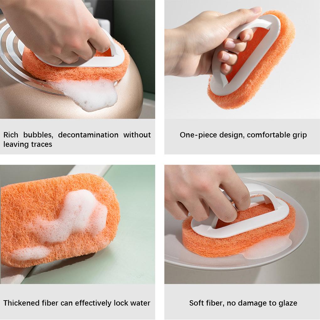 Кухонная губка с ручкой, не оставляющая следов, щетки для посуды, щетка для ванной, удаление масляной грязи, бытовые принадлежности, щетка для чистки