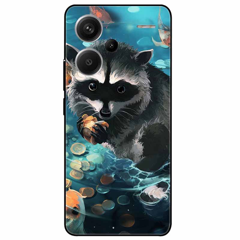 Чехол для Redmi Note 13 Pro Plus 5G Pro+ Мягкий Черный Расписные Кошки ТПУ Funda для Xiaomi Redmi Note 13 Pro 5G Note13 Силиконовый Чехол