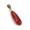 Blood Red Coral Pendant Top Drop K18 Yellow Gold Undyed