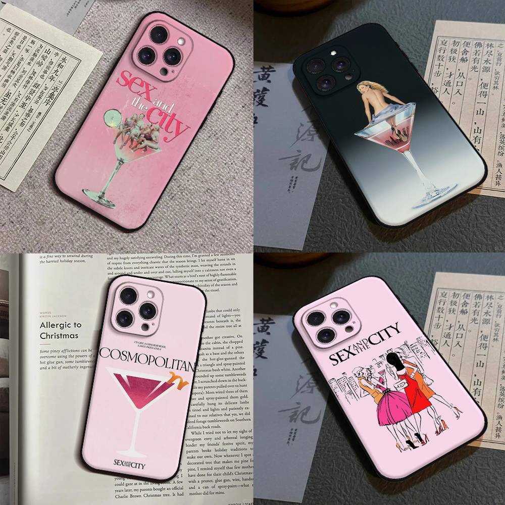 Чехол для телефона "Секс в большом городе" для iPhone 17 16 15 14 13 12 11 X XR XS Plus Pro Max Mini Мягкий черный чехол