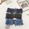 Cloth Female Waistband High Waist Wide Waist Belt Personality Denim Stretchy Cummerbunds  Female