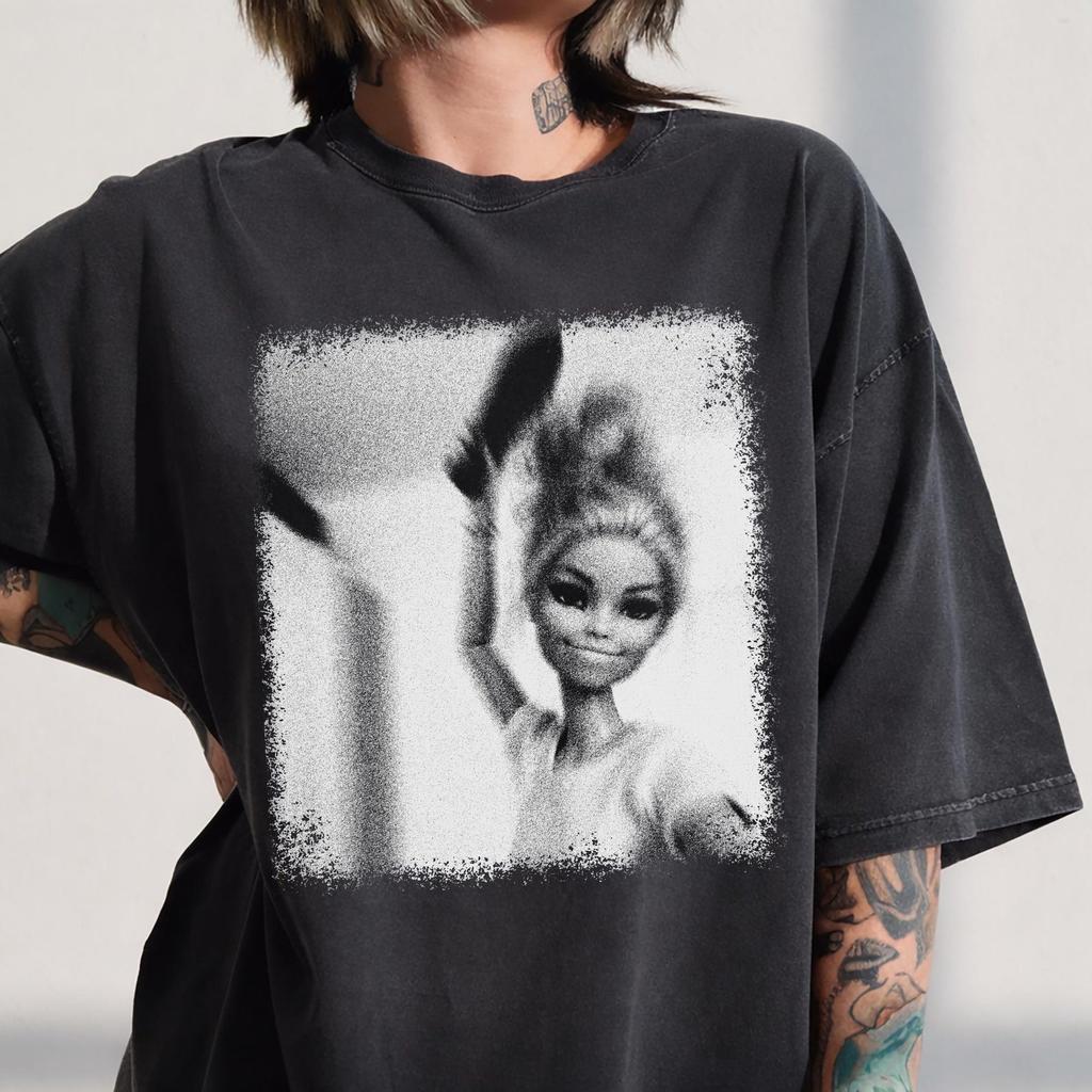 Comfort Colors® Doll Slab T-Shirt, Weirdcore Doll Meme Graphic Tee, Halloween Gift For Her, Vintage 90s Gothic Washed Shirt