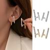 Twist Stud Earrings for Single Piercing Tiny Spiral Huggie Faux Double Hoop Earrings Illusion Earrings
