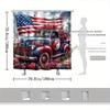 Винтажная Патриотическая Шторка для Душа - Американский Флаг и Розы, 72x72", 12 Крючков, Устойчивая к Выцветанию, Машинная Стирка, Печать Высокого Разрешения