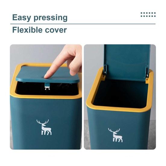 Корзина для мусора 9 л/12 л, узкая конструкция, широко открывающаяся, с защитой от собак, экономит пространство, блокирует запах лося, печатный пресс, крышка, мусорное ведро, кухонные принадлежности