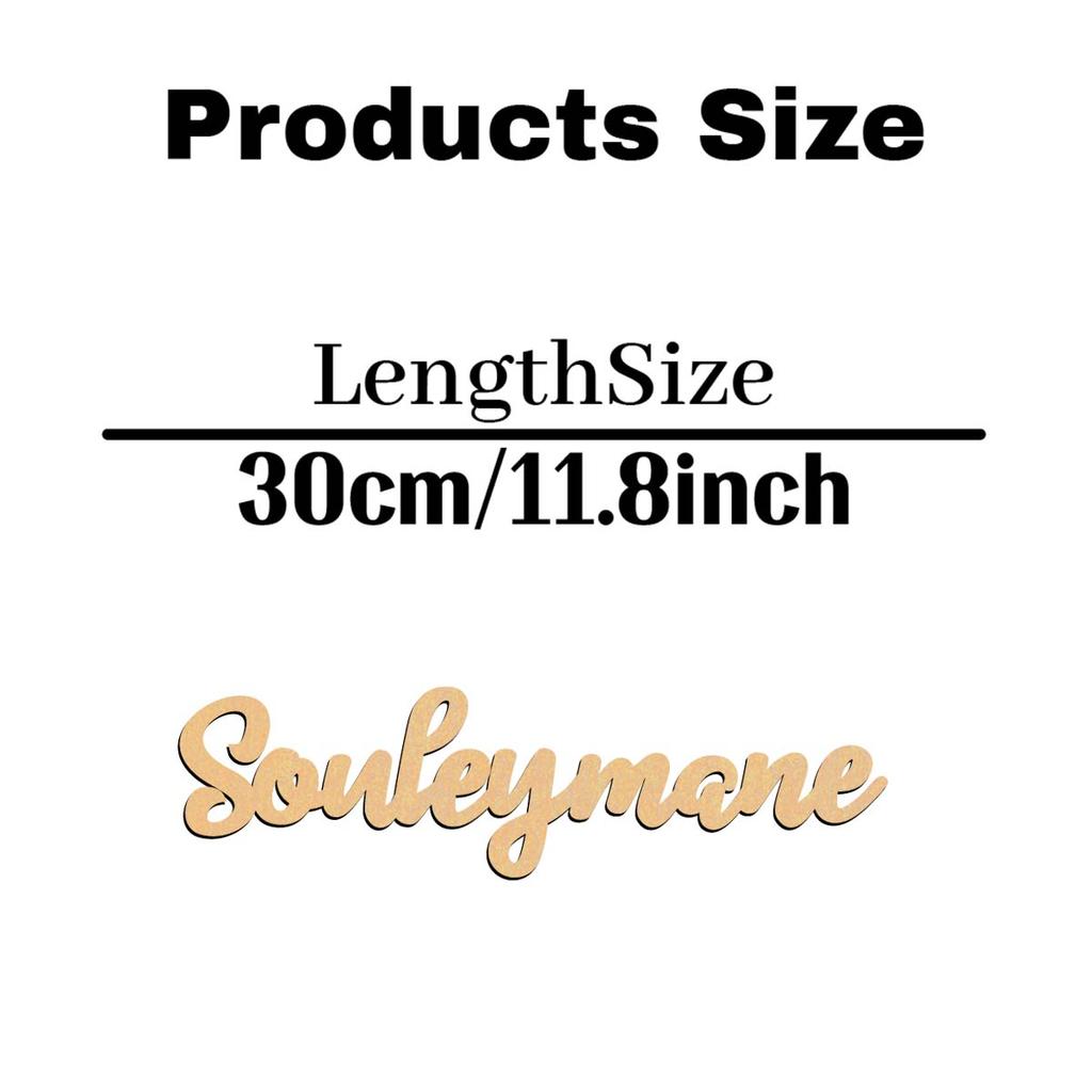 1PC Long-Lasting Souleymane example Customized Letter Laser-Cut Sign Wooden Plaque Wood Material Holiday Decorations