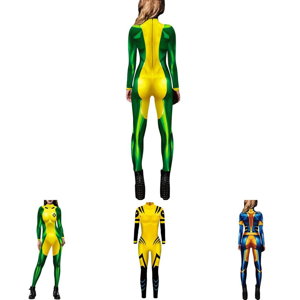 Изысканный женский комбинезон Мистик из Людей Икс с 3D-принтом, костюм для косплея