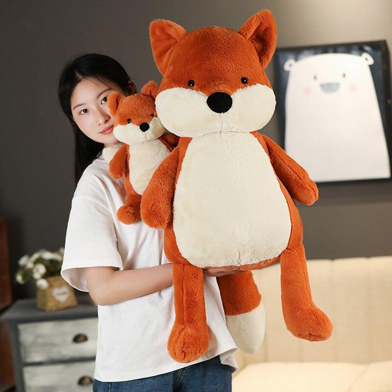 35 -90cm Soft Fluffy Fox Plush Toy Cute Cartoon Animal Fox Stuffed Doll Girls Lover Valentine 'S Gift Kawaii Sofa Decor Pillows