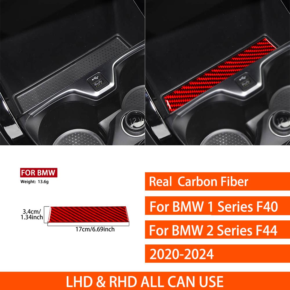 Для BMW 1 2 Серии F40 F44 2020-2024 Наклейки из настоящего углеродного волокна Панель отсека для хранения на центральной консоли Автоаксессуары Декоративные элементы интерьера