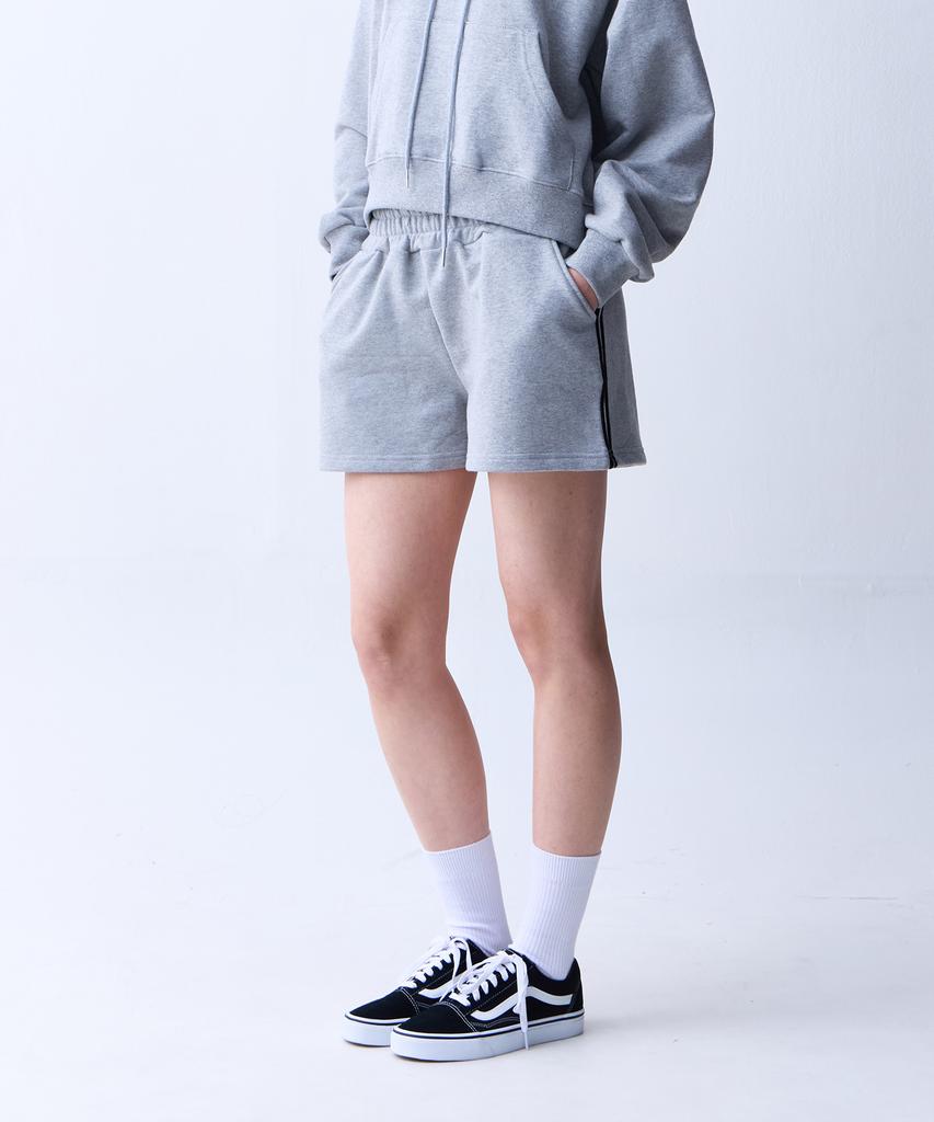 CRUSHST Slim Striped Sweat Shorts Gray