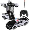 Remote Control Police Car Transform Toys Police Car, Deformation To Robot Transforming Police Car Kids Toys with 360 Degree Rotating, Girls Boys Toys