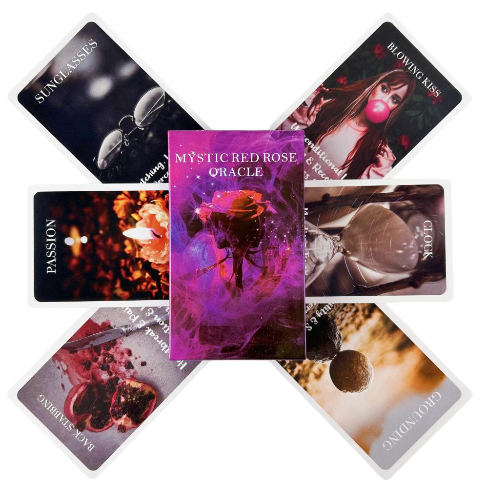 Mystic Red Rose Oracle Cards Гадательная колода English Vision Edition Таро Доска Игра Игра Для Вечеринки