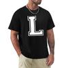 Letter L Alphabet Tshirt Classic Basic Casual Tshirt
