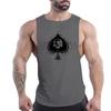 Four Seasons Adult Men'S Fitness Outdoor Crew Neck Vest Spades A Pattern 2d Printed Breathable Quick Drying Sleeveless Shirt