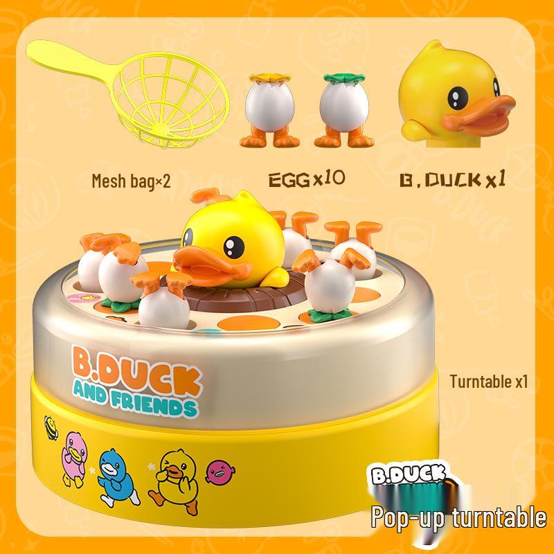 B.Duck Little Yellow Duck Parent-Child Educational Bouncing Fishing Toy Gift