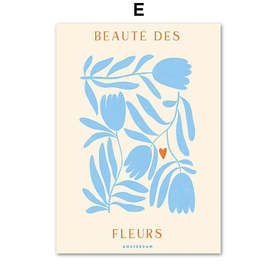 Абстрактные свежие цветы рынок парижский завод лист бохо скандинавские постеры и принты настенное искусство холст картины картины декор гостиной