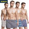 Мужские клетчатые хлопковые тканые боксеры BXMAN