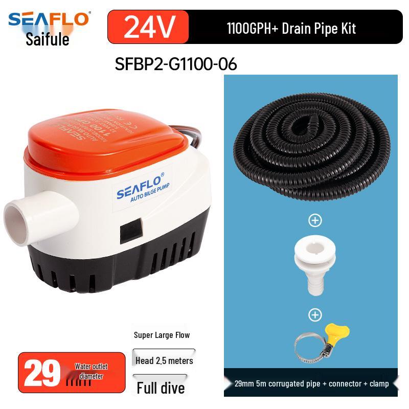 SEAFLO Marine 12V/24V Automatic Bilge Pump for Yachts & Speedboats